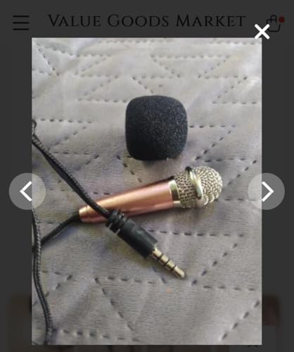 Sellvia Compact 3.5mm Stereo Mini Microphone - Omnidirectional, Dual Channel, Plug-and-Play for Voice Recording, Karaoke, Video Conference