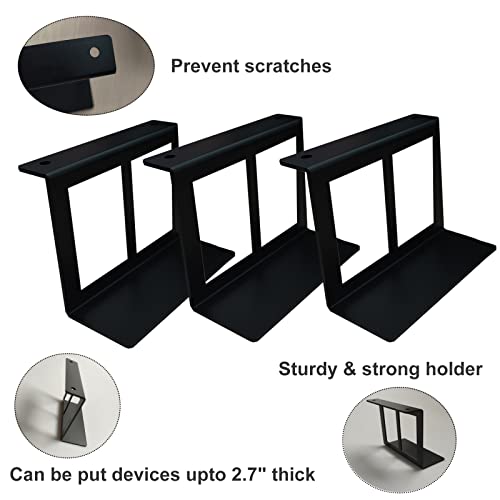 PIAOLGYI Under Desk Laptop Holder Mount with Screw,Bracket Devices Upto 2.7" Under Desk Mount for PS4,Xbox Series S,Xbox One S,Cable Box,Laptop & More（3 Pcs） - size: 2.7"
