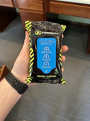 Fortress Electronic Wipes (25 ct, Pack of 2) Screen Cleaner Wipes for Tech | Travel Size, for Phones, Keyboards, TV Monitors, Computer Screens, and More, Skin-Safe Electronic Screen Wipes - style: No Microfiber Cloth