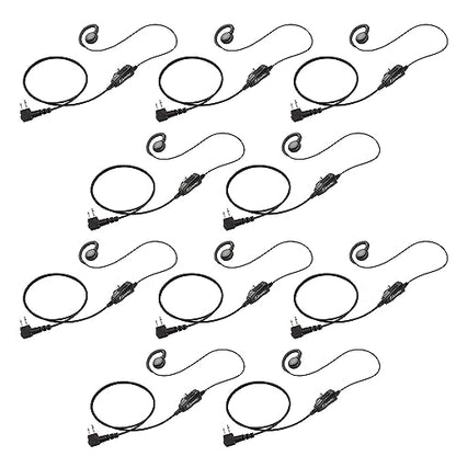 Arrowmax AEH3000-M1 Swivel Style Braided Cable Earpiece Style PTT Compatible with Motorola CP200D CP100D R2 DEP450 BPR40D CP200 CP185 BPR40 Yaesu FT-65 FT-25 FT-4X/V XiR P3688 (10 Pieces) - size: 10 Pieces