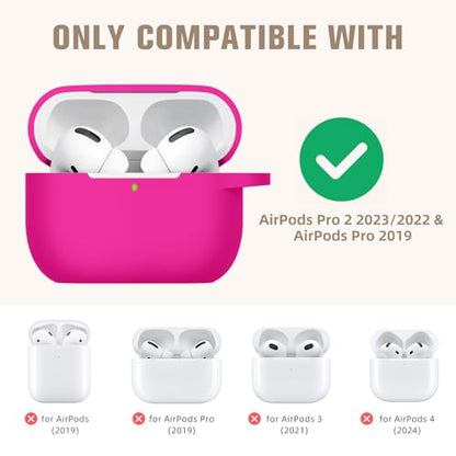 Hamile Compatible with AirPods Pro Case Protective Silicone Airpod Case Shockproof Cover Skin for Apple Airpod Pro 2019 Charging Case, Rose - color: 2-Rose Pink