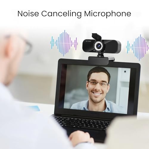 1080P Full Webcam with Microphone, Privacy & Safety Protection, USB HD Computer Web Camera, Plug and Play, for Laptop, Teams, Desktop, Conferencing and Video Calling, 2026 Version(Black)