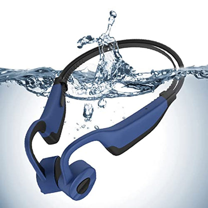 IKXO Bone Conduction Headphones Waterproof Bluetooth for Swimming, MP3 Player Wireless Sport Earphones IPX8 Open-Ear Built-in 8GB Flash Memory for Running, Diving Water, Gym, Spa (Gray) (Style_1)