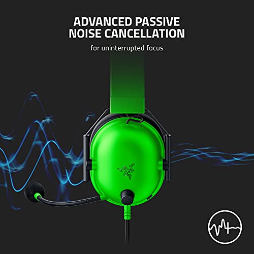 Razer BlackShark V2 X Gaming Headset, 3.5mm Audio Jack, Green - color: Green, size: 3.5 mm (Pack of 1), style: PC