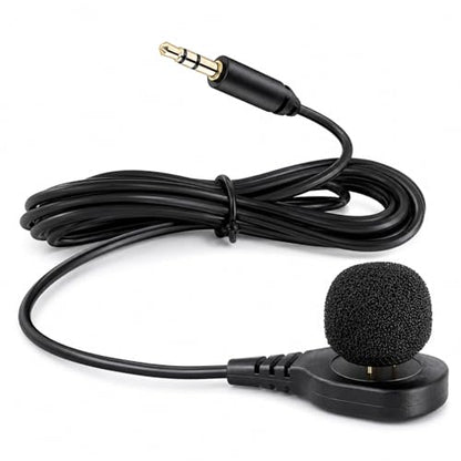 Movo LV-M5 4FT Pin-On Lavalier Microphone with 3.5mm TRS Connector – Clip-On Lav Mic for DSLR Cameras, Camcorders & Audio Recorders – for Interviews, Video Recording & Filmmaking