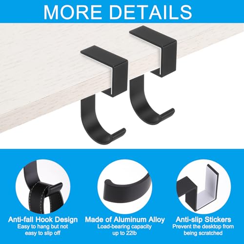 PATIKIL 4Pcs Purse Hook for Table, 5-Shaped Purse Hanger for Desk Portable Nail Free Heavy Duty Under Desk Handbag Holder Backpack Headphone Small Hook, White/Gray - color: White/Gray