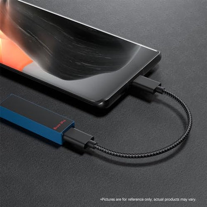 USB Type-C (Male) - Type-C (Male) OTG Braided Adapter Cable, 180° Flexible, Anti-Break Design, Compatible with DAC Digital Music Headphone Amplifier, for KA5 KA3 DC06 UA2 W1,1 pcs