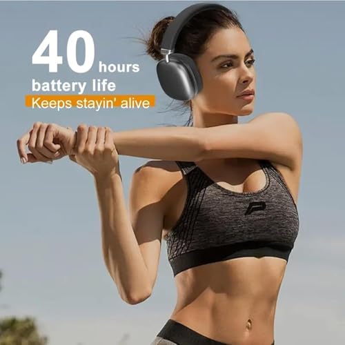 Wireless Bluetooth Active Noise Cancelling Over-Ear Headphones with Microphones, 42 Hours Playtime, HiFi Audio Adjustable Headphones for Samsung/Android/iPhone