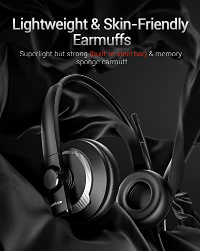 awatrue EH05-U Wired USB Headset with Noise Cancelling Microphone for PC Laptop - Headphones with In-Line Control, Lightweight, Enhanced Sound & MIC Mute - color: Black, style: USB-A