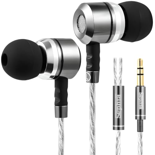 Sephia SP3060 Earbuds Wired in-Ear Headphones | HD Bass Driven Audio, Lightweight Aluminum, S/M/L Ear Bud Tips, Earphone Case, 3.5mm, Tangle-Free Cord, No Mic