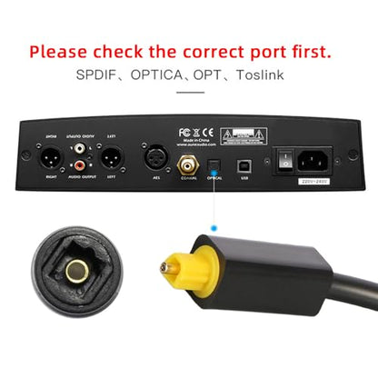 Dual Port Toslink Digital Optical Audio Splitter Adapter Fiber Optic Audio Cable 1 in 2 Out Black