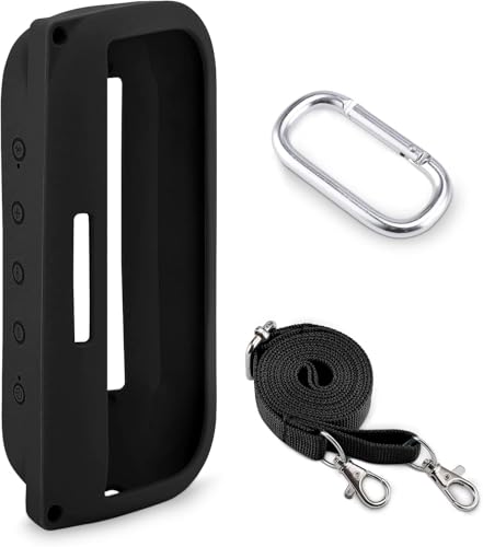co2CREA Soft Silicone Case Replacement for Bose SoundLink Flex Bluetooth Portable Speaker (Silicone Case, Black Case) | Adjustable Shoulder Strap, Crossbody Carrying, Aluminum Carabiner, Lightweight - color: Black Case