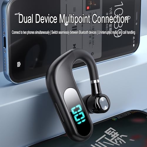 Single Ear Bluetooth Headphone V5.2 Single Noise Cancelling Wireless Earphones, Hands-Free Headset for Truck Drivers/Home/Office Work Left and Right Ear Compatible Painless Wear-V13(Blue). - color: Single Ear Headphone V13 Blue