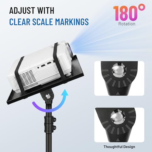 CAHAYA Projector Stand Adjustable Laptop Tripod Stand Portable with Casters | Height 29 to 65in Projector Stand Portable Multifunctional DJ Rack Stand for Outdoor Movies Computer Book DJ Equipment CY0332 - style: Tripod Stand with Casters