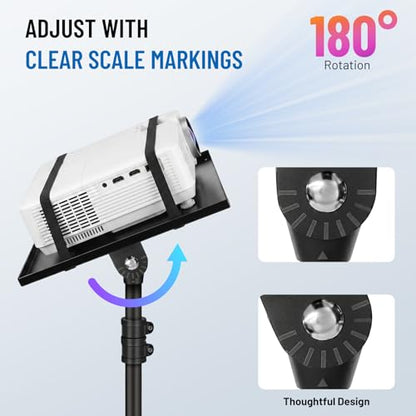 CAHAYA Projector Stand Tripod Adjustable Height Portable Laptop Rack Tray | 26-51.5" Adjustable Height Holder for Projectors Laptops Books Tablets Heavy-duty Stand for Outdoor Movies Music - style: Tripod Projector Stand