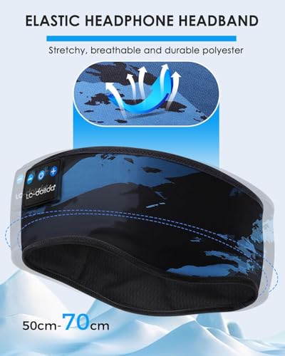 LC-dolida Sleep Headphones Bluetooth Headband, Sleep Headphones Wireless Bluetooth with Ultra-Thin HD Stereo Speaker, Sleep Headband Earphones for Workout Yoga Insomnia Meditation Gifts(Blue) - color: Azure