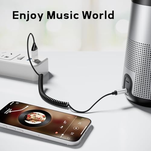 Meliya Aux to Bluetooth 5.3 Adapter for Car, USB 2.0 to 3.5mm Bluetooth Receiver Jack Kit with Built-in Microphone Aux Input for Hands-Free Calls, Car Speaker, Home Audio, Music Streaming