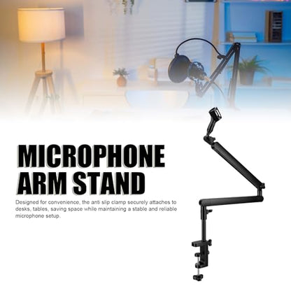Luocute Microphone Arm Stand, Heavy Duty Adjustable Desk Mount Boom Arm with Anti Slip Clamp and Cable Management, for Recording Gaming Streaming Podcasting Studio
