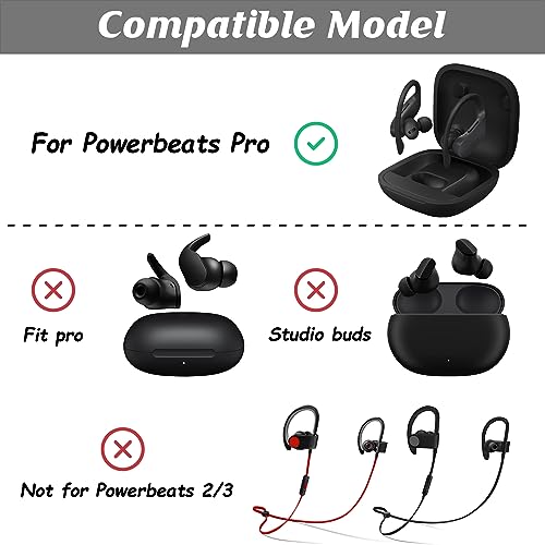 Replacement Eartips Silicone Earbuds Buds Set Compatible with Beats Powerbeats Pro Wireless Earphones, Replacement Ear Tips for Beats Flex Earbuds Replacement Tips (Black 8pcs) - color: Black