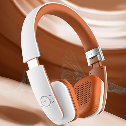 ciciglow Headphones, Adjustable Wireless Over Ear Headphones, Comfortable Foldable Headset, Dual Device Connectivity, for Home Office Cellphone PC (White) - color: White