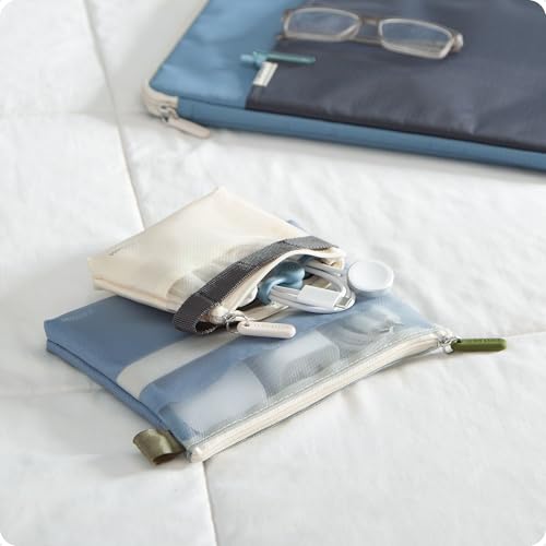 U Brands Tech Pouch Combo, Set of 2 - color: Haze Blue and Sand Beige