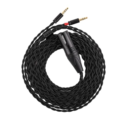 Linsoul Tripowin Nova 2M Over-Ear Monitor Headphone Cable | 4-Strand Silver Foil/OCC Hybrid Upgrade Cable , Dual 3.5mm to 4.4mm/3.5mm/XLR Plug, for Musicians Audiophiles, XLR, Black - style: XLR