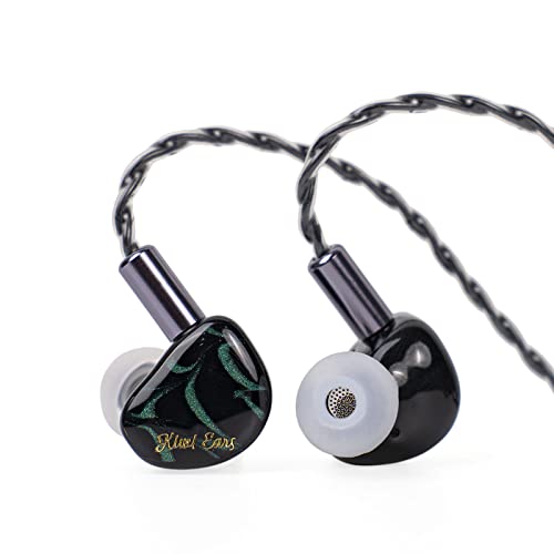 Linsoul Kiwi Ears Cadenza 10mm Beryllium Dynamic Driver IEMs, Green | with 3D-Printed Shell, Audiophile Sound Balance, Detachable 0.78 2pin 3.5mm IEM Cable for Music Enthusiasts Musicians - color: Green