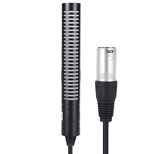 AstraLoom Condenser Microphone Stereo Camera Mic Video Recording Black Unidirectional Anti Interference High Sensitivity Metal Construction for Professional Video Recording and Studio Use