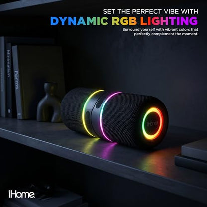 iHome 2-in-1 Portable Wireless Bluetooth Speaker with RGB Lights