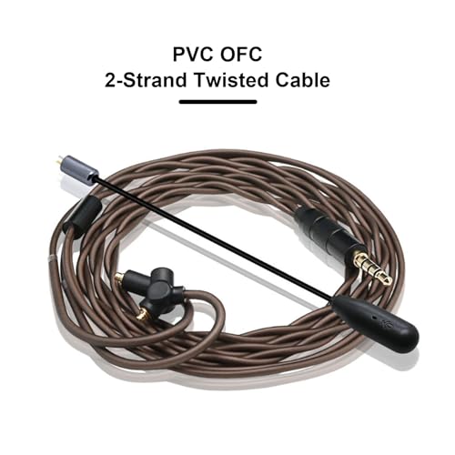 FOSA MMCX Cable for SE215 SE315 SE425, 3.5mm Replacement Cable with Detachable Microphone, Braided OFC for MMCX Earphones
