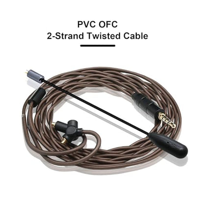 FOSA MMCX Cable for SE215 SE315 SE425, 3.5mm Replacement Cable with Detachable Microphone, Braided OFC for MMCX Earphones