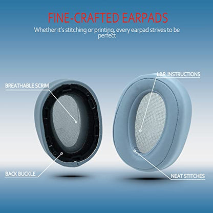 Krone Kalpasmos Replacement Earpads for Sony WH-H900N h.Ear on 2 & Sony MDR-100ABN Headphones, Sony Headphone Cushions, Sony WH H900N earpads with Soft Foam Leather(Moonlight Blue) - color: Moonlight Blue