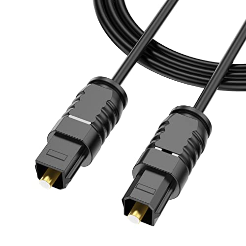 Digital Optical Audio Cable 6 feet, Fiber Optic SPDIF Toslink Cord | for TV PS4 PS3 Xbox One to Sound Bar Home Theater Receiver - size: 6ft
