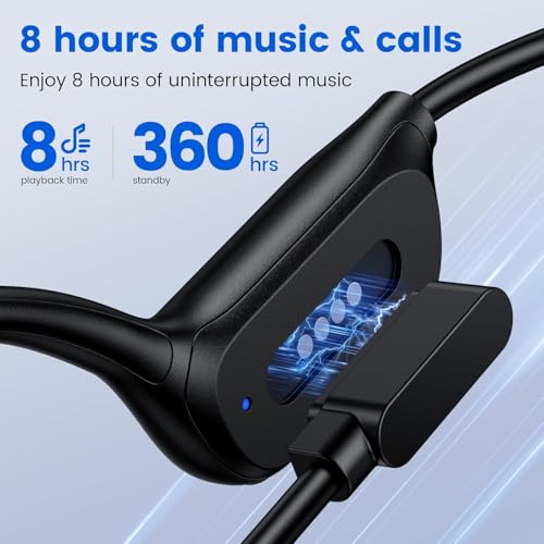 Swimming Headphones,IPX8 Waterproof Underwater Swimming Headphone,Bluetooth 5.4 Bone Conduction Earbuds Built-in 32G Memory,Open Ear Sport Earphones for Running Cycling