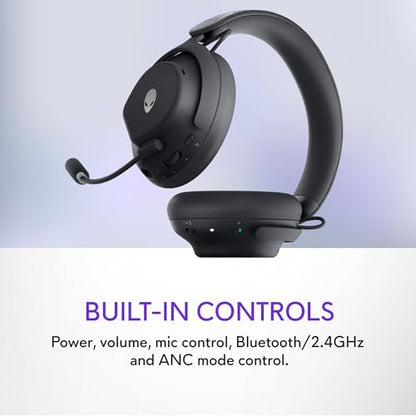 Alienware Pro Wireless Gaming Headset, ANC | 2.4GHz Radio, 50mm Graphene Drivers, Hi‑Res Audio, 20Hz‑40kHz, Transparency Mode, Dark Side of the Moon - color: Dark Side of the Moon
