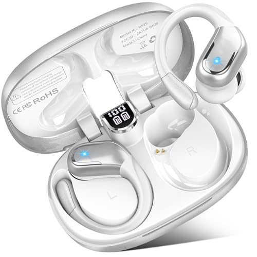 Wireless Earbuds, 75hrs Bluetooth 5.4 Headphone Sport, 2026 Bluetooth Earbuds Deep Bass Over Ear Buds with Earhooks, ENC Noise Cancelling Earphone Mic, IP7 Waterproof for Workout/Running/Gym Sliver - color: Sliver