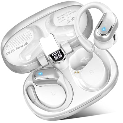 Wireless Earbuds, 75hrs Bluetooth 5.4 Headphone Sport, 2026 Bluetooth Earbuds Deep Bass Over Ear Buds with Earhooks, ENC Noise Cancelling Earphone Mic, IP7 Waterproof for Workout/Running/Gym Sliver - color: Sliver