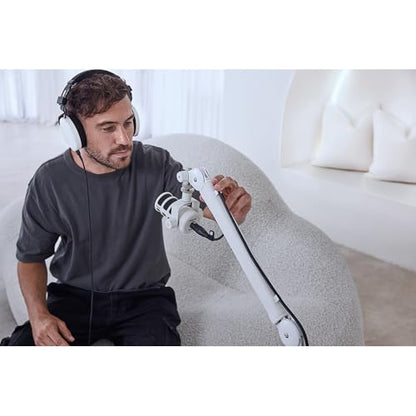 Rode PodMic (White) Cardioid Dynamic Broadcast Microphone with WS14 PodMic Pop Filter - Orange