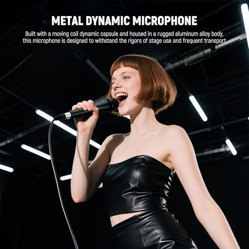 NEEWER NW-040 Cardioid Dynamic Microphone with XLR Cable, Rigid Metal Housing, Unidirectional Pickup Mic for Musical Instruments Voice Public Speech Podcast Singing PC Gaming Streaming Studio, Black