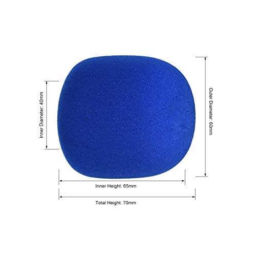 uxcell 2PCS Thicken Ball-Type Sponge Foam Mic Cover Handheld Microphone Windscreen Shield Protection Blue for KTV Broadcasting