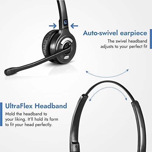 Leitner LH375 Premium Lite 3-in-1 Wireless DECT Headset for Office Phones | Dual-ear, DECT - not Bluetooth, office phones, computer and cell, Cisco, Yealink, Polycom, Avaya, Mitel, 5-year warranty - size: Dual-Ear, style: Premium Lite