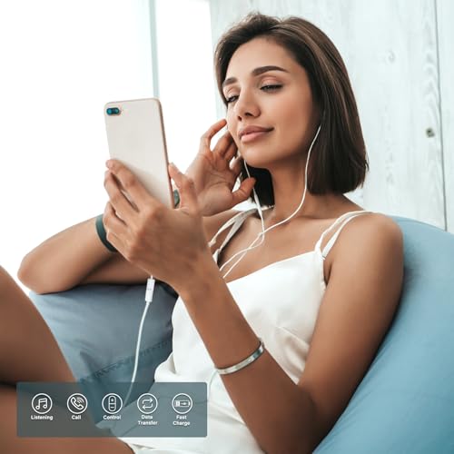 USB C to Lightning Headphone Audio Adapter,Lighting to USBC Adaptor with Earphone &Charge,USB-C to iPhone Converter,Type C to Lightning Cable Adapter for iPhone 17/16/Pro/Max,iPad Pro/Air,MacBook,iMac