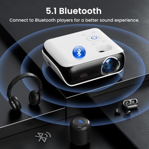 HAPPRUN Native 1080P Outdoor Smart Projector-Standard | Native 1080P • Mini & Portable • Easy Setup • Built-in Speaker • Indoor & Outdoor • Phone, Laptop & PS5 Compatible - style: Standard