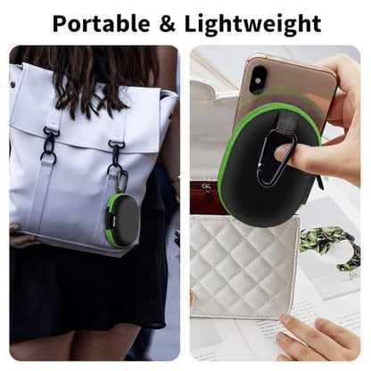 1 Pack Oval Earbud Case Storage Bag with Carabiner, Green - color: D3-oval green