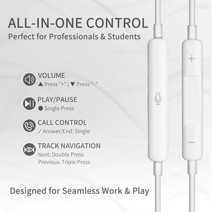 Wired Headphones for iPhone Ear buds with Lightning Connector (Built-in Microphone & Volume Control) Earbuds Compatible for iPhone 14/14 Pro/14 Plus/13/12/11/XR/XS/X/8/7【Official Certified Earphones】