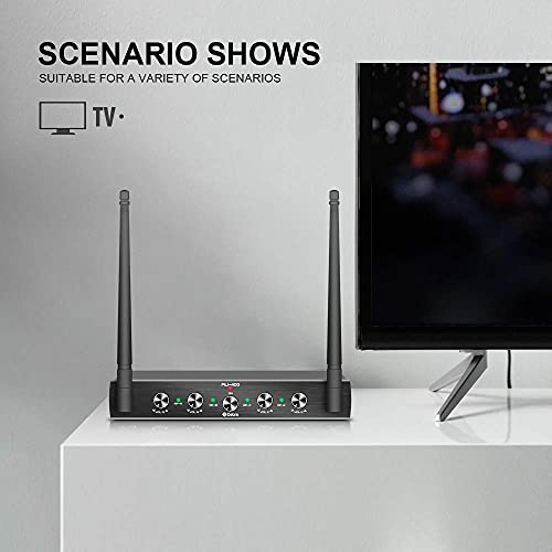 D Debra Audio AU400 Pro UHF 4 Channel Wireless Microphone System - color: with 4 Handheld (A)