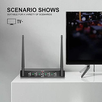 D Debra Audio AU400 Pro UHF 4 Channel Wireless Microphone System - color: with 4 Handheld (A)