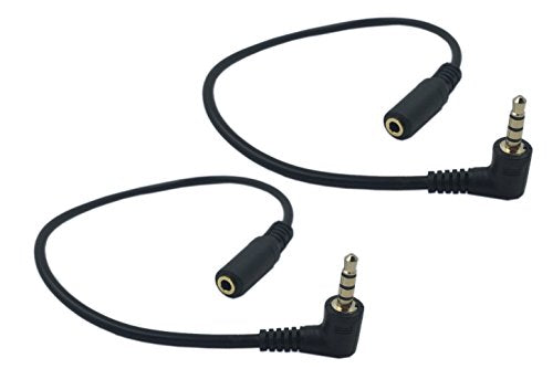 CERRXIAN 1Ft 3.5mm 4 Pole Male to 3 Pole Female Gold Plated Stereo Audio Cable Headset Extension Cable for Phones, Headphones, Speakers, Tablets, PCs, MP3 Players and More(2-Pack)