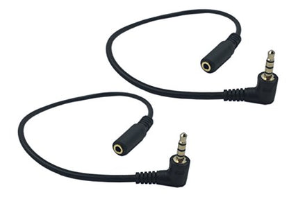 CERRXIAN 1Ft 3.5mm 4 Pole Male to 3 Pole Female Gold Plated Stereo Audio Cable Headset Extension Cable for Phones, Headphones, Speakers, Tablets, PCs, MP3 Players and More(2-Pack)