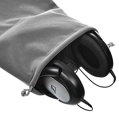 Cosmos 5 Pcs Portable Headphone Carrying Bag Travel Headset Storage Pouch Soft Drawstring Headphone Case Bag for Over-Ear Headphones Gaming Headset Neckband Earphones (Gray Color)